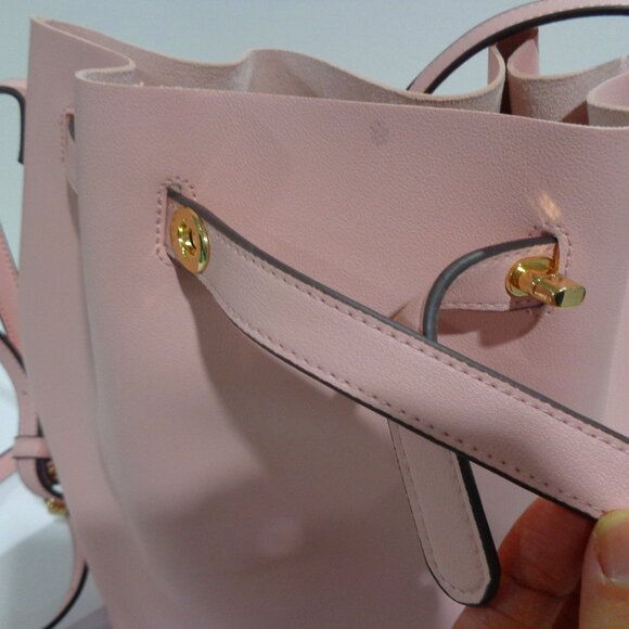 Elizabeth Arden Pink Bucket Tote Bag Turnlock Drawstring Crossbody Size 12 x 11" - Picture 5 of 8